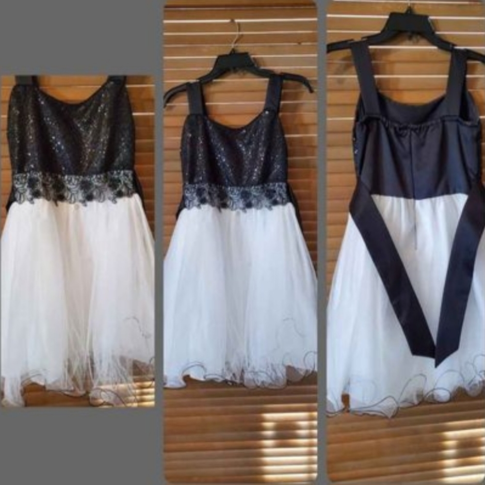 Short black and white dress